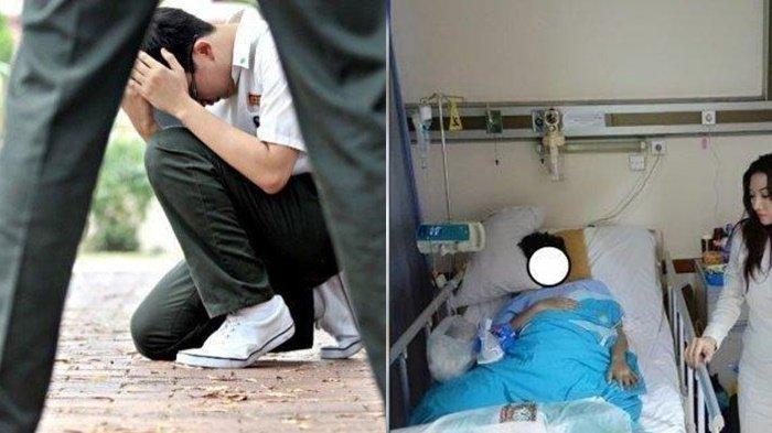 (Kiri) ilustrasi bully, (kanan) FAA(12) siswa SDN Jatimulya 09, Ibunda F, Diana (40) menceritakan detik-detik putranya siswa SDN Jatimulya 09 mendapatkan perlakuan kasar dari temannya hingga membuat kaki diamputasi