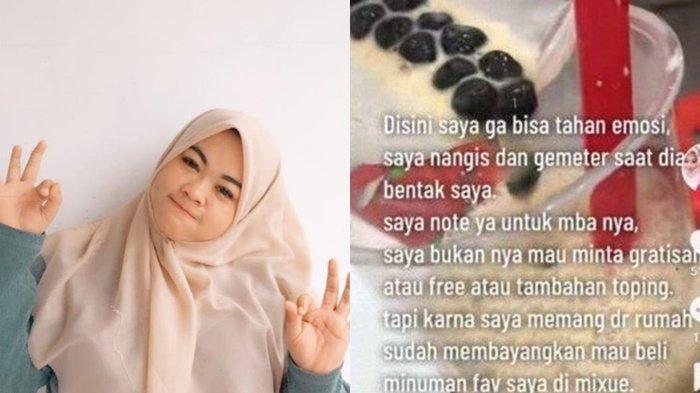 Nurul, sosok wanita yang menangis dibentak karyawan Mixue Depok karena komplain tak sesuai dengan pesanannya. Ia memiliki jumlah followers 1,498 orang
