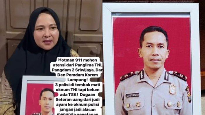 ISTRI AKP ANUMERTA LUSIYANTO MINTA BANTUAN HOTMAN - Kasniatun, istri AKP Anumerta Lusiyanto, Kapolsek Negara Batin meminta bantuan hukum pengacara Hotman Paris mengawal kasus penembakan suaminya di Way Kanan, Lampung.