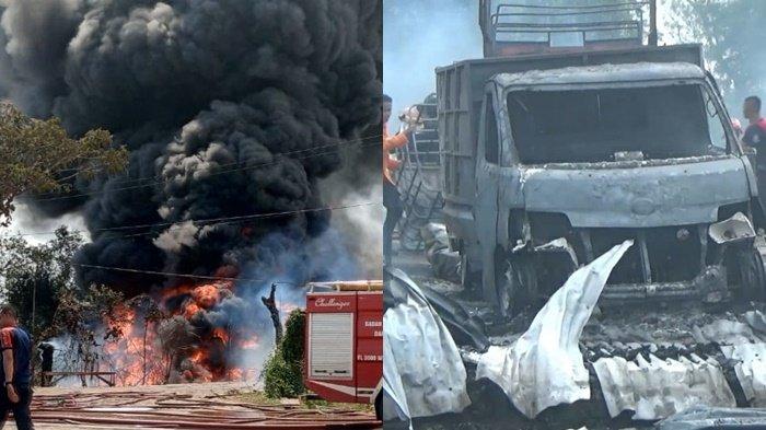 Gudang BBM ilegal di Desa Ibul Besar II, Kecamatan Pemulutan, Ogan Ilir, terbakar pada Selasa (1/8/2023) siang sekira pukul 11.30.