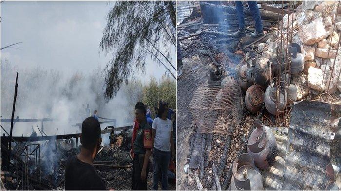 Kebakaran di Jalan Karya Baru Kelurahan Bukit Baru Palembang, Kamis (27/7/2023) menghanguskan rumah Syahrofi seorang penjual gas elpiji.