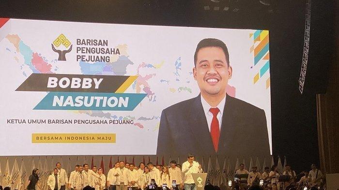 Ketua Umum Barisan Pengusaha Pejuang yang juga menantu Presiden Jokowi, Bobby Nasution memimpin deklarasi dukungan kepada capres Prabowo Subianto dan cawapres Gibran Rakabuming Raka di Pilpres 2024.