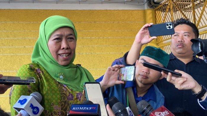 Ketua Umum PP Muslimat Nahdlatul Ulama (NU) dan Ketua Pengurus Besar Nahdlatul Ulama (PBNU) 2022-2027 Khofifah Indar Parawansa di Stadion Utama Gelora Bung Karno, Jakarta Pusat, Sabtu (20/1/2024).