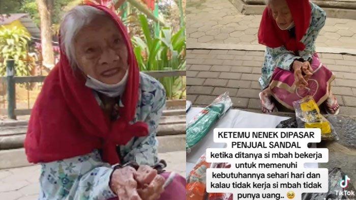 Kisah Sujiyem Nenek 98 Tahun Jualan Sandal di Pasar, Bekerja Demi Cari Uang Untuk Bertahan Hidup