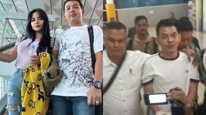 (kanan) Ko Apex dan Dinar Candy. (kiri) Ko Apex alias Affandi Susilo, kekasih Dinar Candy ditangkap Kepolisian Daerah Jambi, pada Rabu (12/6/2024),