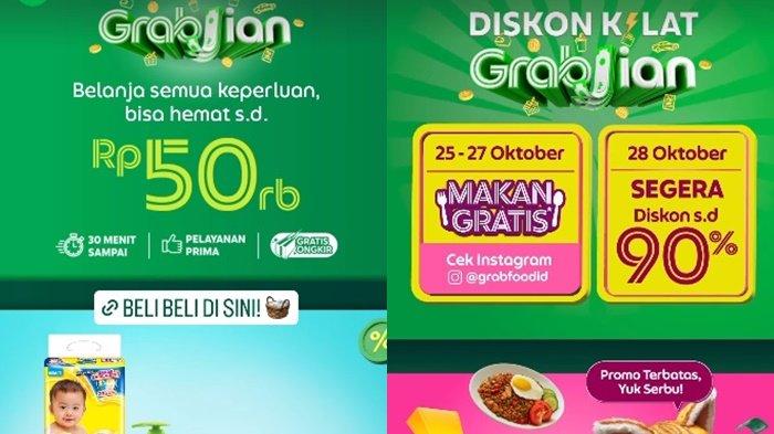 Kode promo Grab Indonesia yang menawarkan diskon hari ini, Jumat (27/10/2023). Diskon atau cashback hingga 95 persen untuk transaksi.