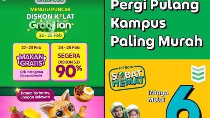 Kode promo Grab Indonesia yang menawarkan diskon terbaru selama bulan Februari hari ini, Jumat (23/2/2024). GrabBike Rp 6 ribu dan Grabcar hemat