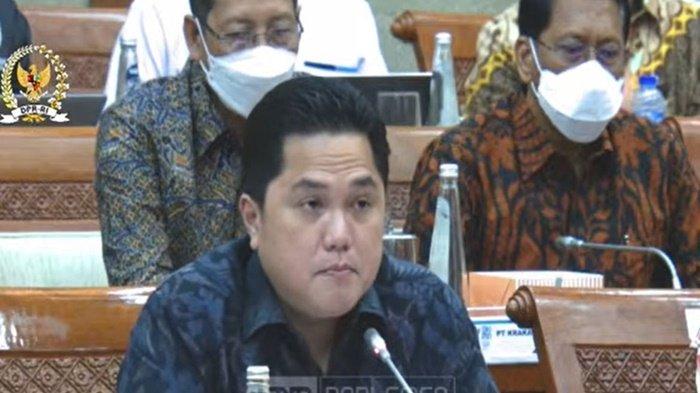 ERICK THOHIR DIPANGGIL DPR. Menteri BUMN Erick Thohir saat rapat kerja dengan Komisi VI DPR, Jakarta, Senin (4/7/2022) Komisi VI DPR RI akan memanggil Menteri BUMN Erick Thohir hingga Direksi Pertamina terkait kasus korupsi yang melibatkan PT Pertamina Patra Niaga.