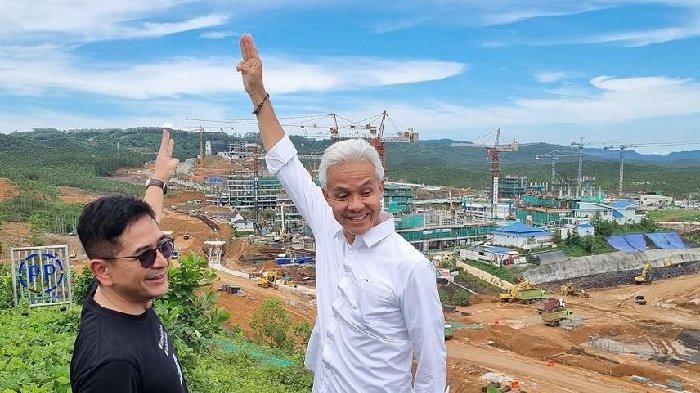 Ganjar Pranowo saat menyambangi IKN di Sepaku, Kabupaten Penajam Paser Utara, Provinsi Kalimantan Timur, Kamis (7/12/23).