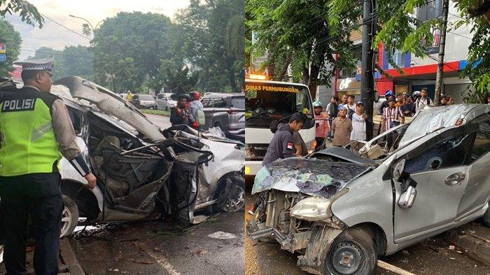 Kecelakaan tunggal mobil minibus di Jalan A Yani Plaju Palembang menewaskan dua orang dan empat lainnya dilarikan ke rumah sakit, Jumat (8/3/2024).