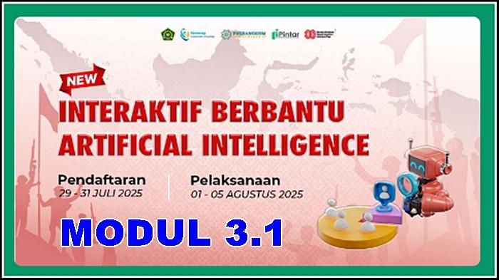 ILUSTRASI KUNCI JAWABAN - Soal berikut kunci jawaban Modul 3.1 Etika Pemanfaatan Media TIK Berbantu AI. Soal harus dikerjakan peserta pelatihan Penyuluhan Interaktif Berbantu Artificial Intelligence Angkatan II Pintar Kemenag, 1-5 Agustus 2025.