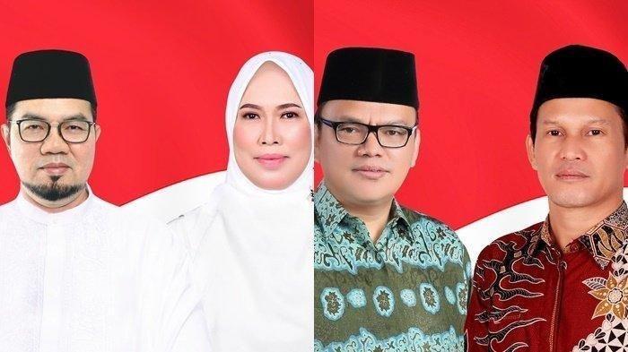 PSU EMPAT LAWANG -- Dua pasangan calon pemungutan suara ulang (PSU) pilkada Empat Lawang, Budi Antoni Aljufri - Henny Verawati (HBA - Henny) nomor urut 1 dan Joncik Muhammad - Arifai (JM - Fai) nomor urut 2.