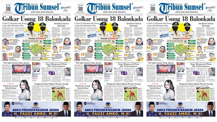 Liputan khusus Tribun Sumsel, Partai Golkar mengusung 18 dari 12 daerah di Sumsel yang menggelar Pilkada 2024.