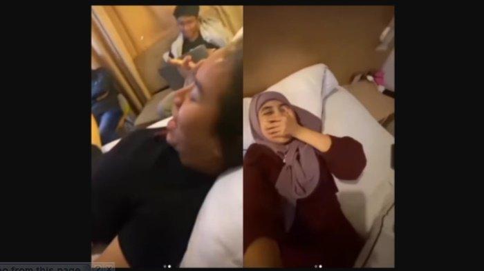 Lolly Unyu teman Mayang sebagai perekam ikut menertawakan aksi saat detik-detik penghormatan kepada Bendera Merah Putih di Istana Merdeka.