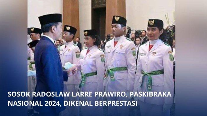 M Radoslaw Larre Prawiro (tengah) Pasukan Pengibar Bendera Pusaka (Paskibraka) tingkat nasional tahun 2024 di IKN mewakili Provinsi Riau.