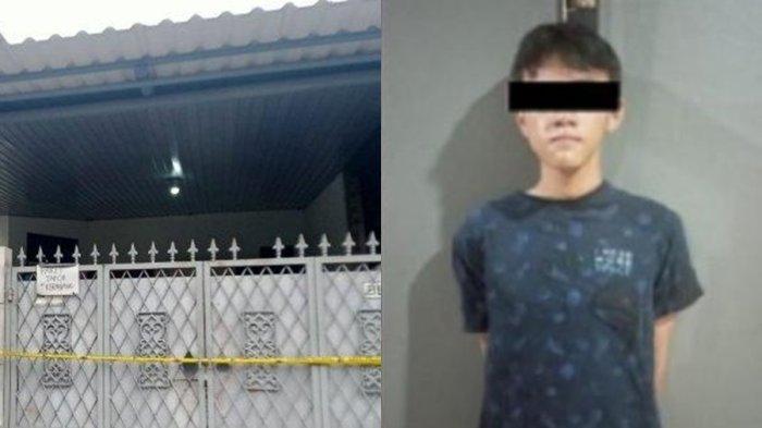 MAS (14), pelaku yang tega bunuh ayahnya, APW (40), dan neneknya RM (69) (kanan), kini kondisi sang ibu berangsur membaik.