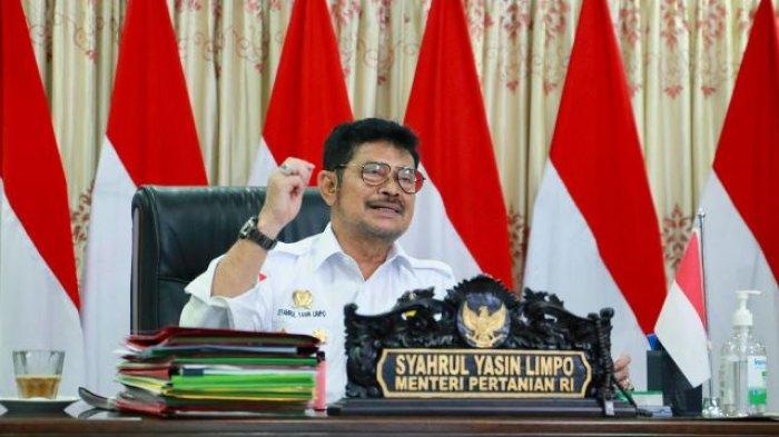 Menteri Pertanian, Syahrul Yasin Limpo (SYL) saat membuka pelatihan sejuta petani dan penyuluh volume 7 dengan tema pertanian ramah lingkungan secara virtual.
