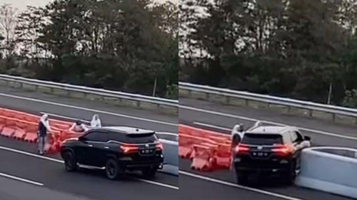 Polisi kini memburu 3 emak-emak dan pengendara fortuner yang nekat membuka pembatas jalan di Tol Indralaya Prabumulih