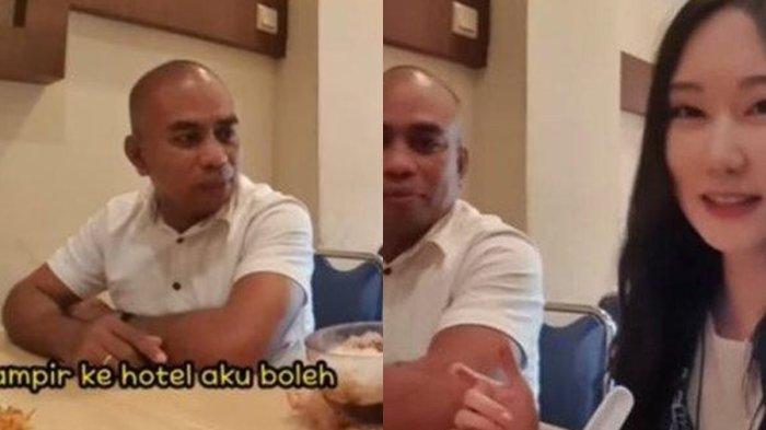Nasib Asri Domuna, pria botak yang ajak ajak Youtuber asal Korea Selatan, Jiah main ke Hotel di Manado, kini diperiksa.