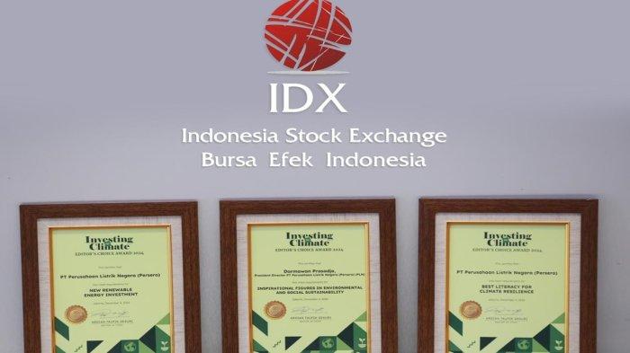 PT PLN (Persero) memborong 3 penghargaan dalam gelaran Investing on Climate Editor’s Choice Award 2024 yang dihelat di Gedung Bursa Efek Indonesia, Jakarta, Rabu (04/12).