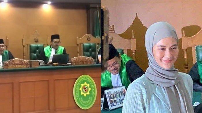 HAKIM DILAPORKAN PAULA VERHOEVEN. (kiri) Hakim Ketua PA Jaksel bernama Dr. Sultan. (kanan) Paula Verhoeven ketika menjalani sidang perdana perceraian. melaporkan hakim Pengadilan Agama Jakarta Selatan yang memutus perkara cerainya dengan Baim Wong ke ke Komisi Yudisial (KY) di Salemba