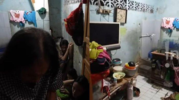 Penampakan rumah nenek Hansah yang dihuni 12 orang dengan berukuran 2x3 meter.