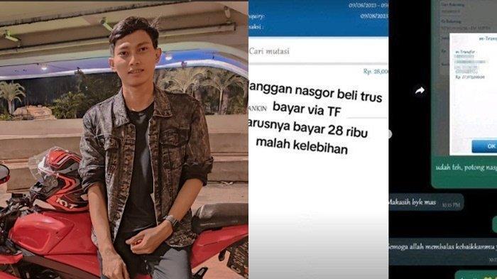 Penjual nasi goreng bernama Rizqon mengaku sempat kaget saat menerima Rp 28 juta di mutasi rekeningnya dari pelanggannya yang beli seharga Rp28 ribu