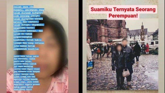 Perjuangan Ida Susanti mengungkap kasusnya dinikahi suaminya yang ternyata seorang perempuan berjalan hingga 21 tahun. meminta bantuan Presiden Jokowi
