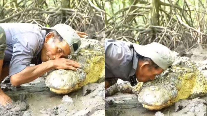 Perlakuan Manis Pak Ambo ke Buaya Riska, Beri Ciuman dan Pelukan Karena Takut Pisah