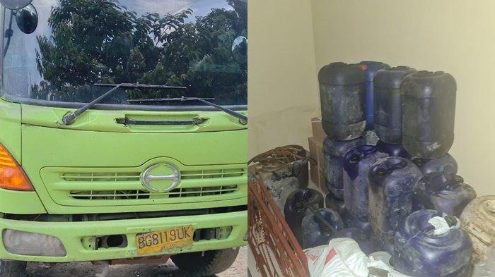 Barang bukti yang diamankan dalam aksi modus jual Bahan Bakar Minyak (BBM) Subsidi jenis bio solar yang berhasil dibongkar anggota Polres Prabumulih