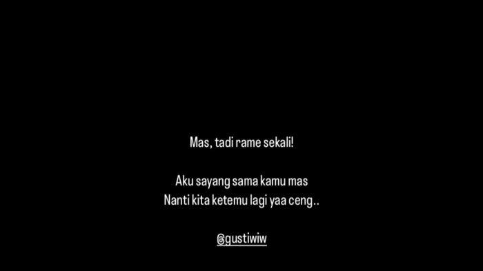 DUKA DEANDRA NADIRA- Postingan terbaru Deandra Nadira sang kekasih mengisyaratkan dirinya sangat terpukul atas kepergian Gustiwiw, 'aku sayang sama kamu, mas'