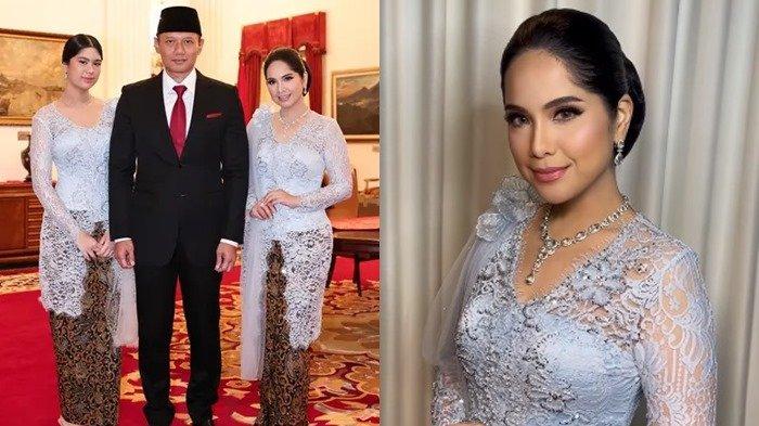 Potret penampilan Annisa Pohan saat mendampingi sang suami, Agus Harimurti Yudhoyono (AHY) dilantik menjadi Menteri Agraria dan Tata Ruang (ATR).
