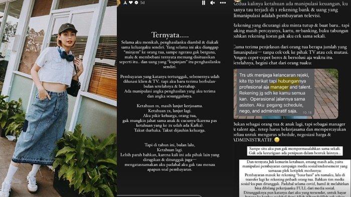 Presenter Conchita Caroline mengaku ditipu oleh ibu kandungnya.