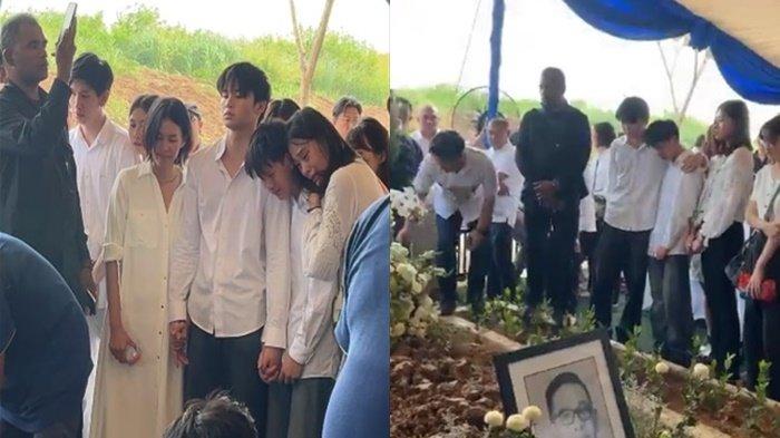 Proses pemakaman Benny Laos diwarnai isak tangis dari tiga anaknya dan Sherly Tjoanda yang hendak melepas kepergian sang ayahdi San Diego Hills
