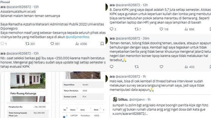 Ramadha Azzahra Maharani, salah satu mahasiswi Universitas Diponegoro (Undip) terima KIP.