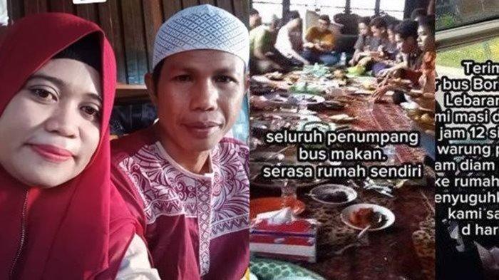 Rasa bahagia Ica istri Satir sopir bus rela langsung ke pasar saat malam takbiran demi menjamu 30 penumpang suaminya di hari lebaran.