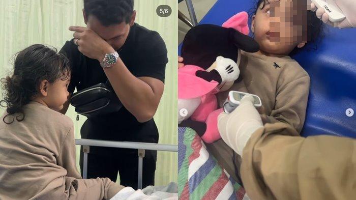 Reinukky Abidharma pun terlihat menangis mengusap air mata saat mendampingi putrinya menjalani perawatan di rumah sakit.