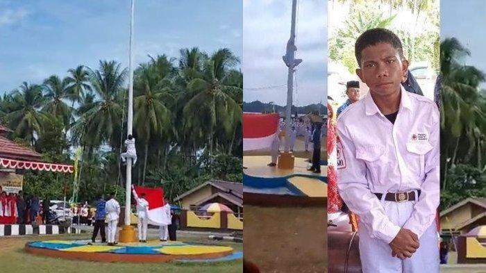 Riski Lamato mendapatkan hadiah beasiswa sampai lulus dari Gubernur Gorontalo Ismail Pakaya, aksi heroiknya dengan sigap memperbaiki tali tiang putus