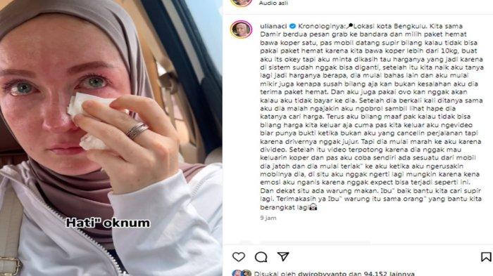 Selebgram Ulia Naci membagikan Insiden Tak Mengenakan Saat Pesanan Driver Menurunkan di Tengah Jalan di Kota Bengkulu, Jumat (6/9/2024)