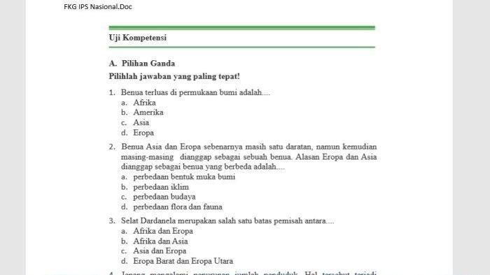 Soal dan Jawaban Ilmu Pengetahuan Sosial (IPS) Kelas 9 atau 3 SMP Halaman 83 lengkap.