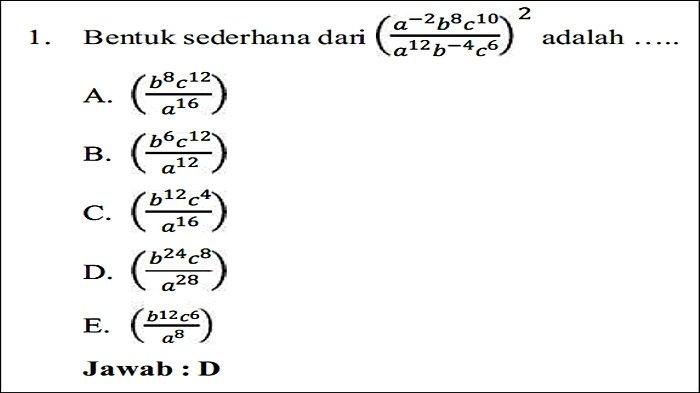 SOAL 1 UJIAN MATEMATIKA - Soal nomor 1 Ujian Matematika Kelas 12 SMA SMK Kurikulum Merdeka dan Kunci Jawaban.