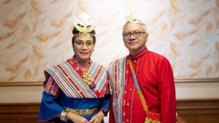 Menteri Keuangan, Sri Mulyani memakai pakaian adat dari Soe, Kabupaten Timor Tengah Selatan, NTT pada upacara peringatan HUT ke-78 RI