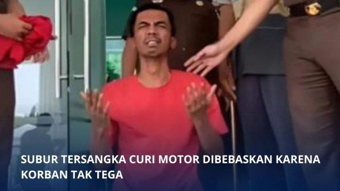 Subur (38) asal Cileungsi tersangka pencurian kendaraan roda dua kini dibebaskan lewat restoratif justice.