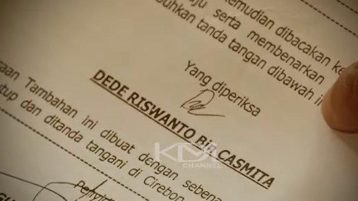 Tanda tangan Dede yang dipalsukan di pemeriksaan kasus Vina.