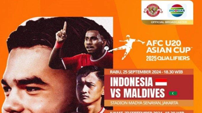 Timnas Indonesia U20. Berikut jadwal tayang acara TV pada Rabu (25/9/2024) Kick Off AFC U20 ASIAN CUP 2025 QUALIFIERS Timnas Indonesia vs Maldives pukul 18.30 WIB
