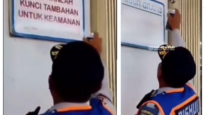 Viral Anggota Dishub Hapus Plang Parkir Gratis di Minimarket, Tutupi Tulisan dengan Cat Pilox
