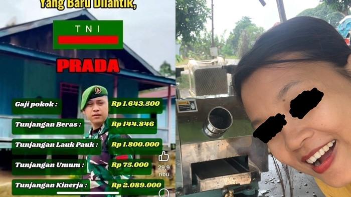 SINGGUNG GAJI TNI - Konten kreator asal Ogan Ilir, Lilie Putri Rojlah dalam unggahannya membandingkan pendapatan FB Pro dengan gaji TNI hingga mengundang kemarahan warganet, Minggu (20/7/2025).
