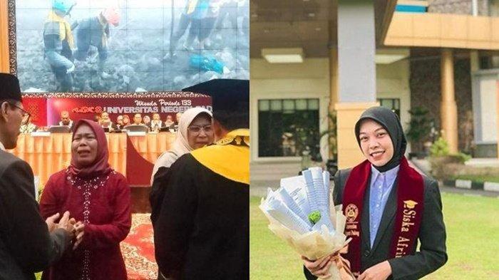 Wisuda Siska Afrina (22) dan Frengki Candra Kusuma (23), mahasiswa Universitas Negeri Padang (UNP) yang menjadi korban gunung erupsi kini digelar, hari ini Senin (18/12/2023).