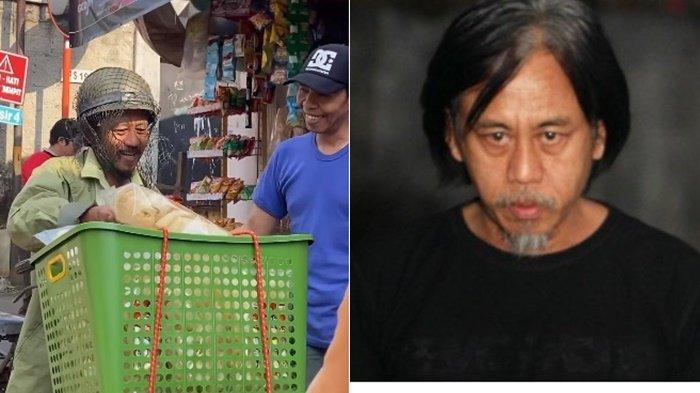 Aktor Epy Kusnandar, pemeran Kang Mus di Sinetron Preman Pensiun Kini Berjualan Kerupuk Dorokdok Dengan Berkeliling Sepeda.
