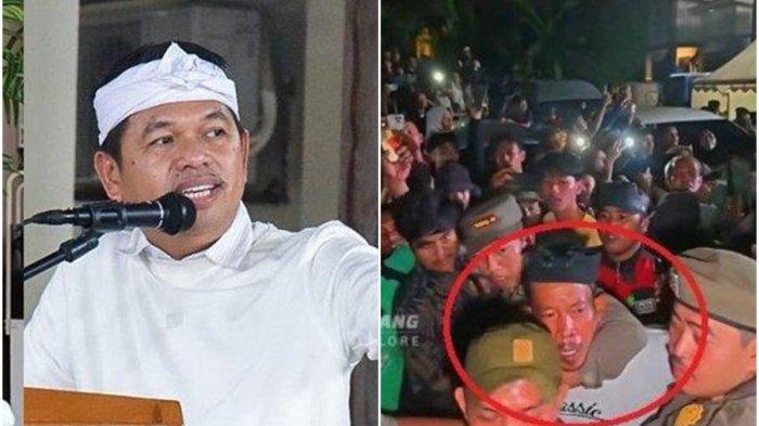 KDM DISIRAM AIR - (kiri) Dedi Mulyadi. (kanan) Pelaku penyiraman terhadap Dedi Mulyadi di Bekasi. Misteri sosok pria berjimat tiba-tiba melakukan aksi tak wajar kepada Gubernur Dedi Mulyadi saat mengunjungi Bekasi, Jawa Barat.